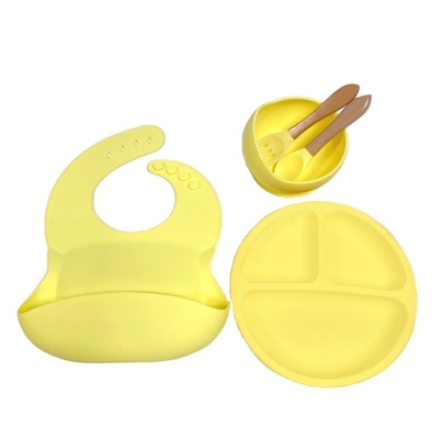 Conjunto de placa de silicone antiderrapante para crianças