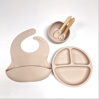 Conjunto de alimentação de bebê de silicone Bpa tipo de lanchonete livre com colher de garrafa de tigela e bib