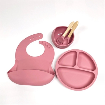 Conjunto de alimentação de bebê de silicone Bpa tipo de lanchonete livre com colher de garrafa de tigela e bib