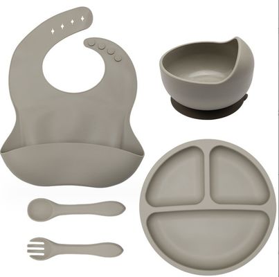 Conjunto de prato de silicone para bebê de qualidade alimentar Conjunto de presente para recém-nascidos com estilo de design