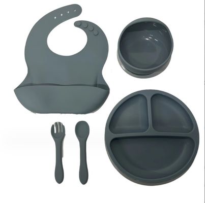 Conjunto de prato de silicone para bebê de qualidade alimentar Conjunto de presente para recém-nascidos com estilo de design