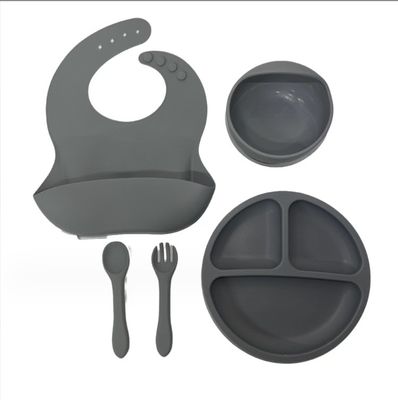 Conjunto de prato de silicone para bebê de qualidade alimentar Conjunto de presente para recém-nascidos com estilo de design