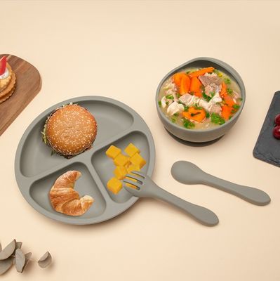 Conjunto de prato de silicone para bebê de qualidade alimentar Conjunto de presente para recém-nascidos com estilo de design