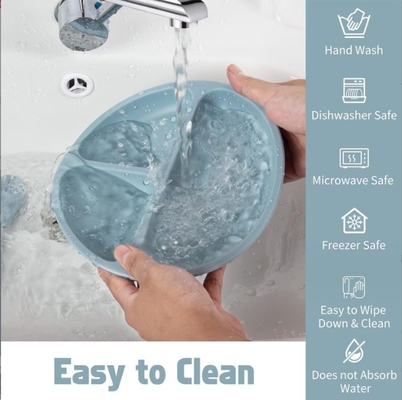Copo e colher de silicone de qualidade alimentar para alimentação do bebê Sem estilo de design Fácil de limpar