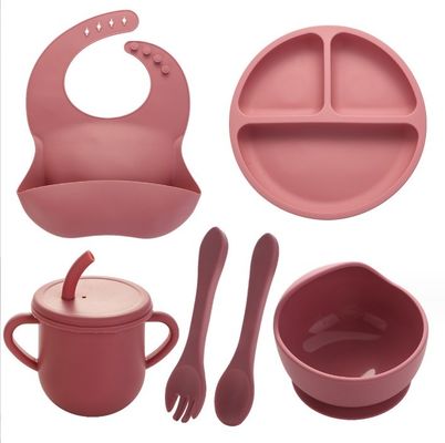 Conjunto de silicone para alimentação de bebê de silicone para crianças pequenas