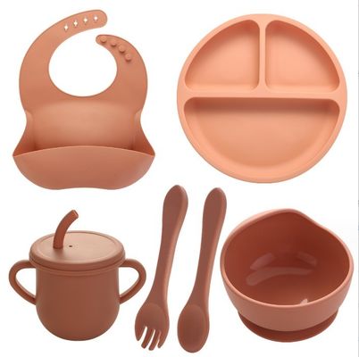 Conjunto de silicone para alimentação de bebê de silicone para crianças pequenas