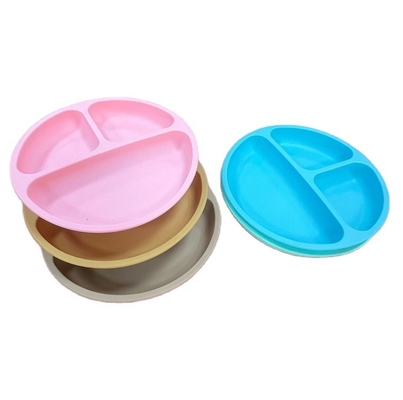 Placa de silicone de qualidade alimentar Nenhum estilo de design Tipo de prato de jantar para crianças pequenas e crianças