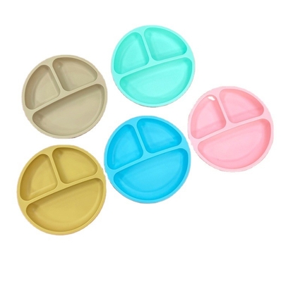 Placa de silicone de qualidade alimentar Nenhum estilo de design Tipo de prato de jantar para crianças pequenas e crianças