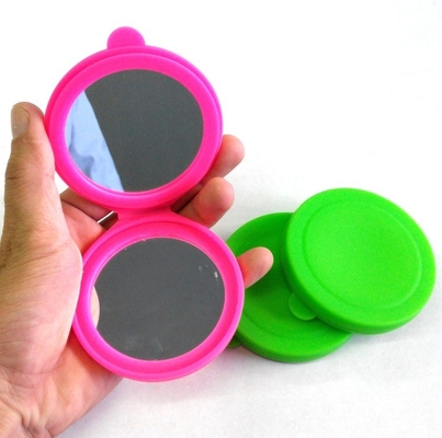 Logotipo personalizado Duplo Lado Silicone Vidro Espelho de Bolso para Moderno Estilo Maquiagem Regalo