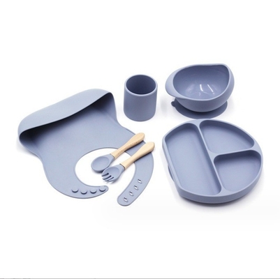 Conjunto de alimentação de silicone Best seller Produtos para bebê Placas para bebê Conjunto de recém-nascidos Conjunto de presente