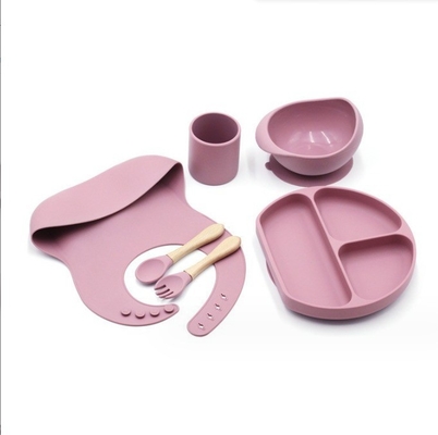 Conjunto de alimentação de silicone Best seller Produtos para bebê Placas para bebê Conjunto de recém-nascidos Conjunto de presente