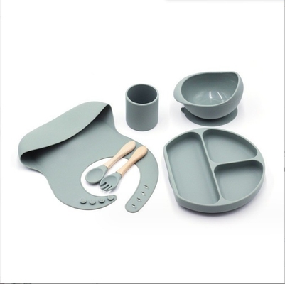 Conjunto de alimentação de silicone Best seller Produtos para bebê Placas para bebê Conjunto de recém-nascidos Conjunto de presente
