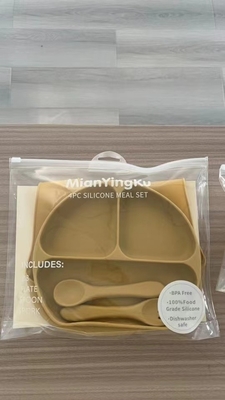 Conjunto de alimentação de silicone Best seller Produtos para bebê Placas para bebê Conjunto de recém-nascidos Conjunto de presente