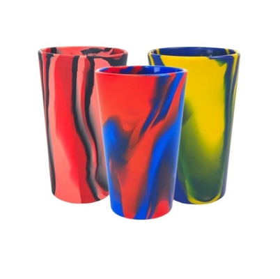Copo de café de água potável de silicone reutilizável com tampa e canudos 600 ml
