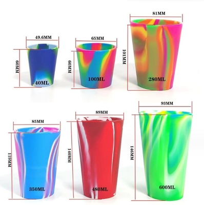 Fácil de limpar 40ml-600ml vidro de vinho de silicone logotipo personalizado caneca de cerveja de silicone caneca de café