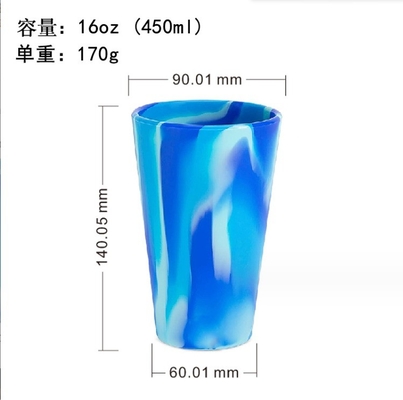 Copo de silicone colorido de qualidade alimentar para taça de café reutilizável personalizada que não se quebra