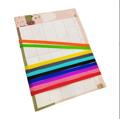 Faixa elástica de silicone para material de escritório Livro de contabilidade Livro de anotações Caixa de almoço Banda fácil
