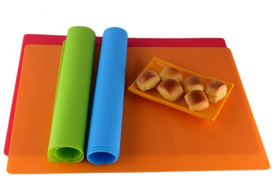 Tapetes de mesa de silicone antiderrapagem e de fácil limpeza para alimentos ocidentais em forma de retângulo