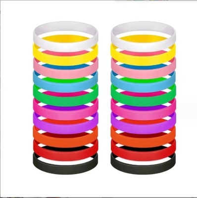Serviço de processamento de corte pulseiras de silicone brilhante com design e logotipo personalizados