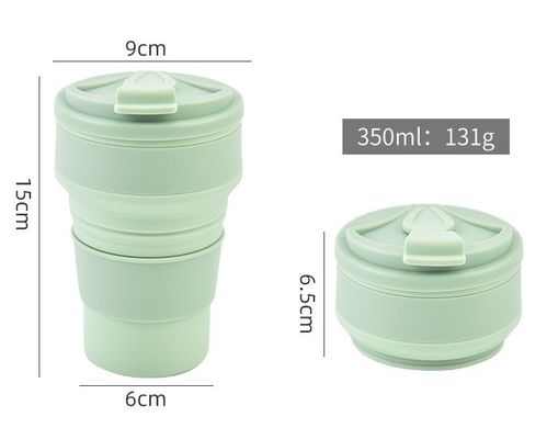350 ml de garrafa de água esportiva de silicone dobrável com logotipo personalizado