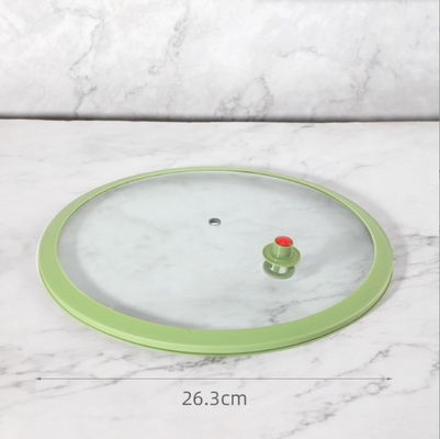 Multipurpose Home Silicone Glass Cover Sustentabilidade à prova de calor Visível Anti-Overflow Pot Cover