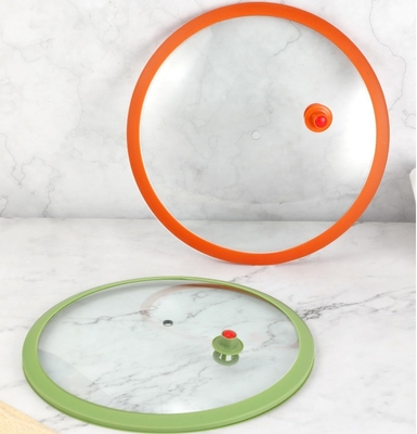 Multipurpose Home Silicone Glass Cover Sustentabilidade à prova de calor Visível Anti-Overflow Pot Cover