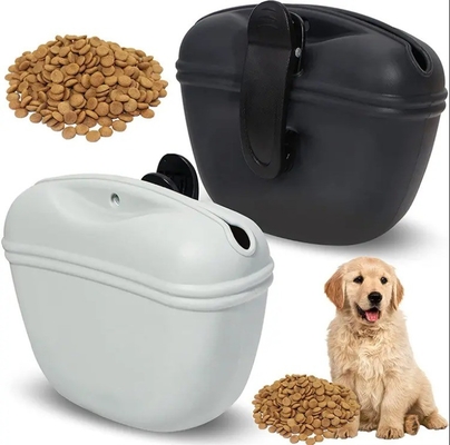 Saco de comida para cães de silicone para caminhadas de cães Saco portátil de cintura para treinamento de animais