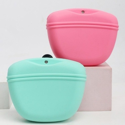 Saco de comida para cães de silicone para caminhadas de cães Saco portátil de cintura para treinamento de animais