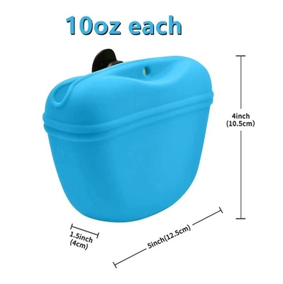 Serviço de corte Saco portátil de silicone para cães com fecho magnético e bolso de clipe para cintura