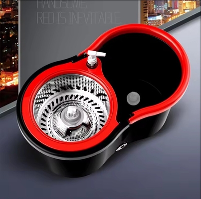 Máquina de esfregão mágica de rotação 360 com garrafa de detergente de imprensa e cobertura de tecido de microfibra