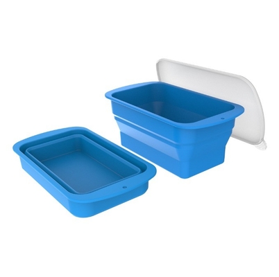 Taça de gelo dobrável sustentável molde de bloco de gelo de silicone reutilizável extra grande