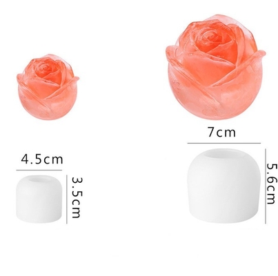 Advanced 3D Rose Flower Ice Mold Maker Moldes de plástico para ferramentas de sorvete