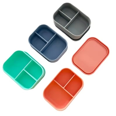 Caixa de almoço Bento de silicone à prova de vazamento para crianças Capacidade de armazenamento de alimentos 0-1L e livre de BPA