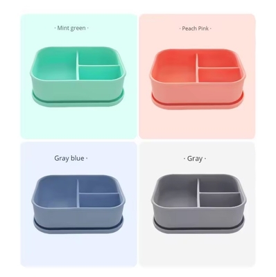 Caixa de almoço Bento de silicone à prova de vazamento para crianças Capacidade de armazenamento de alimentos 0-1L e livre de BPA