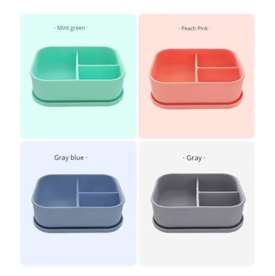 Caixa de almoço Bento de silicone livre de BPA reutilizável para crianças escolares