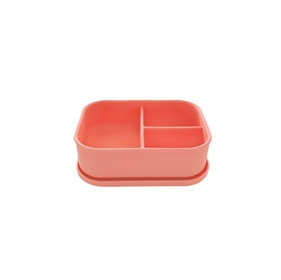 Repositório de alimentos e armazenamento de cozinha para adultos 3 compartimentos Caixa de almoço de silicone Bento