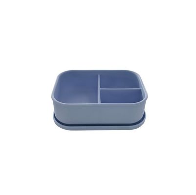 Container de alimentos e armazenamento de cozinha 3 compartimentos Caixa de almoço de silicone Bento para crianças