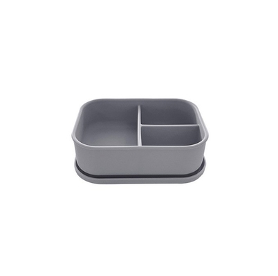 Repositório de alimentos e armazenamento de cozinha para adultos 3 compartimentos Caixa de almoço de silicone Bento