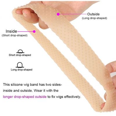 Banda de cabeça de peruca de silicone ajustável para fixação antiderrapante de perucas de cabelo transparentes