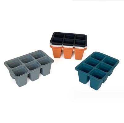 6cells silicone plástico bandeja de infância quadrados vasos de flores plantadores para acabamento de jardim
