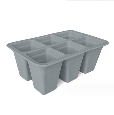6cells silicone plástico bandeja de infância quadrados vasos de flores plantadores para acabamento de jardim