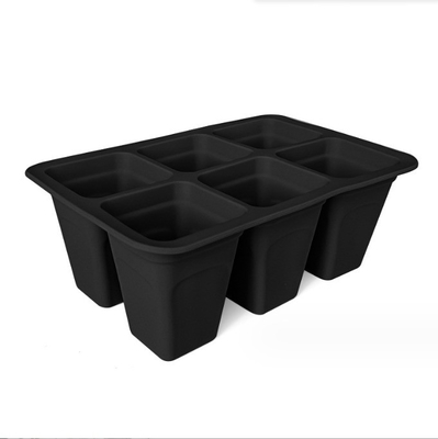 6cells silicone plástico bandeja de infância quadrados vasos de flores plantadores para acabamento de jardim