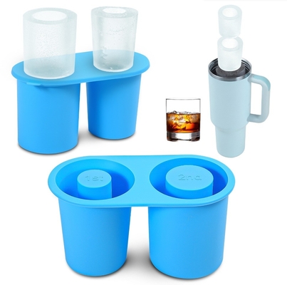 Patente exclusiva Molde de bandeja cilíndrica oculta de silicone de gelo reutilizável para grandes cubos de gelo