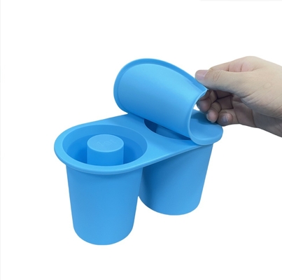 Patente exclusiva Molde de bandeja cilíndrica oculta de silicone de gelo reutilizável para grandes cubos de gelo