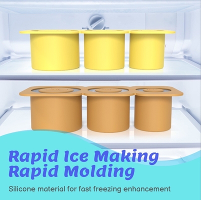 2024 Molde de gelo de cilindro de silicone com tampa e recipiente para congelador bandeja de gelo para copo de tumbler