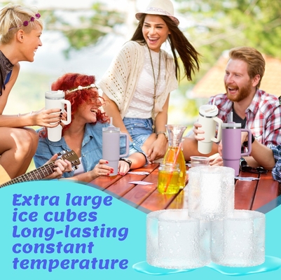 2024 Molde de gelo de cilindro de silicone com tampa e recipiente para congelador bandeja de gelo para copo de tumbler