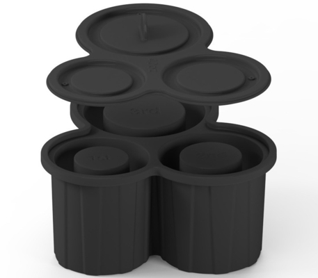 Molde de gelo de cilindro de silicone 3 pcs para cálice de tumbler e bandeja de gelo de silicone fácil de soltar