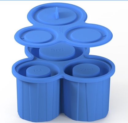 Molde de gelo de cilindro de silicone 3 pcs para cálice de tumbler e bandeja de gelo de silicone fácil de soltar