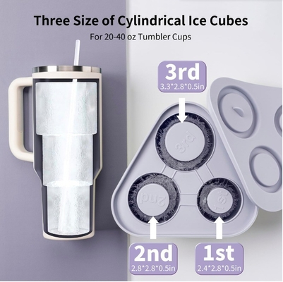 Caixa de cubos de gelo de molde de silicone para Tumbler Cup Acessórios de cozinha de bar